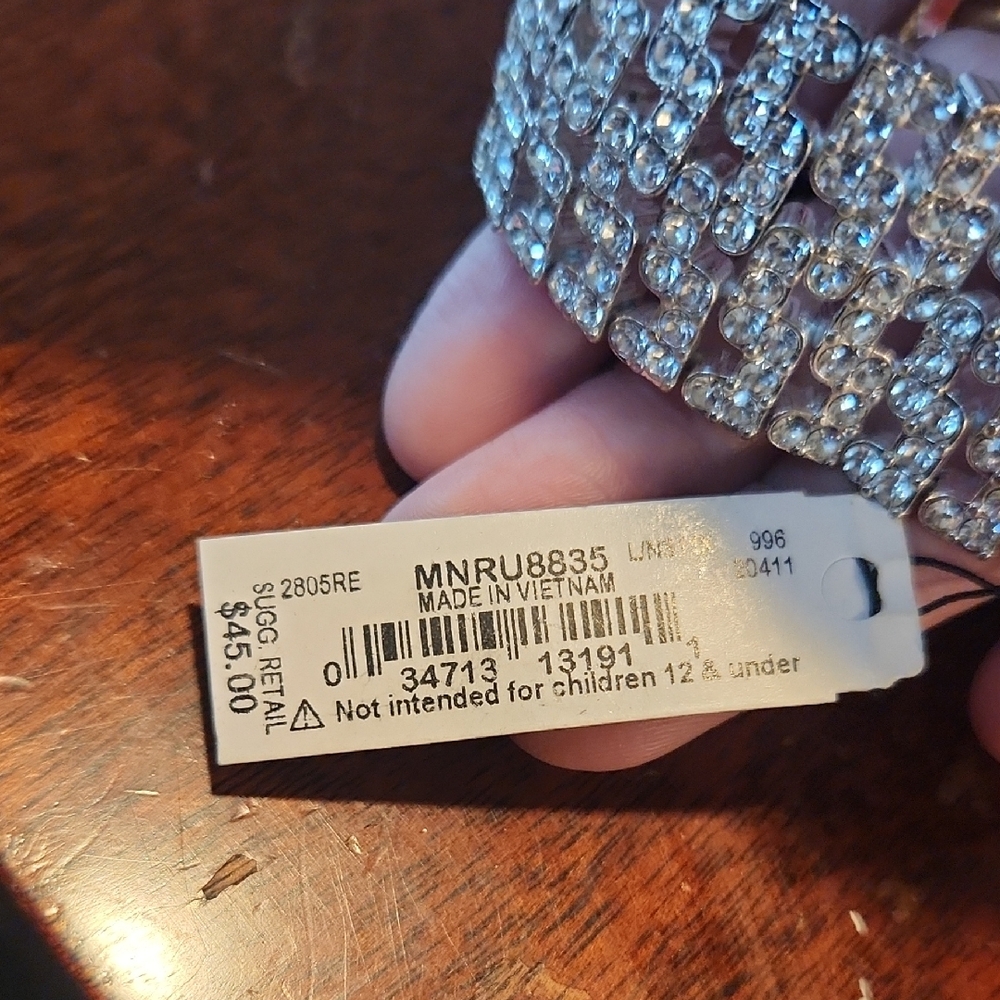 Monet Silver Crystal Bracelet - Picture 3 of 6